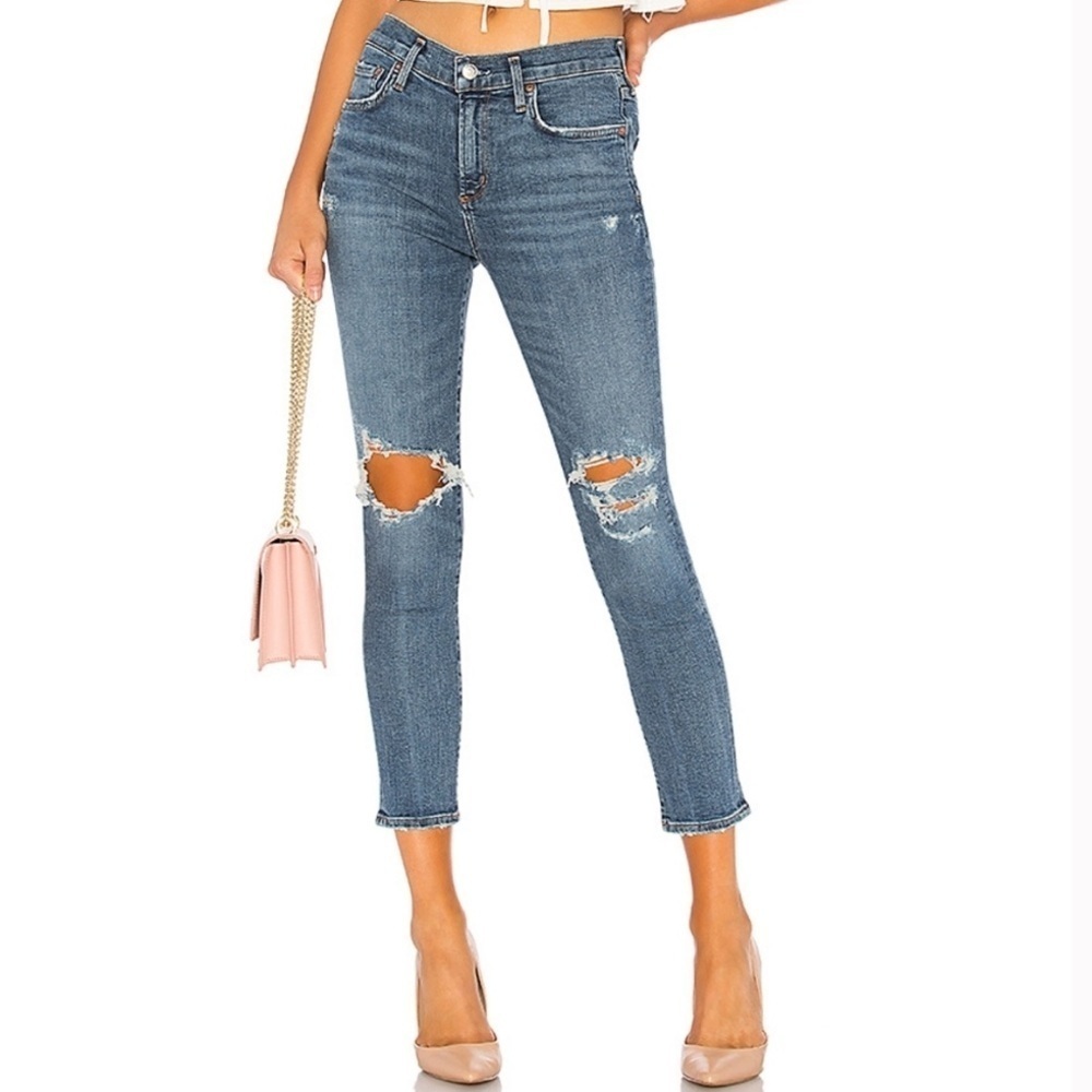 NWT AGOLDE Sophie High Rise Skinny Crop Jeans in Spite Sz 29